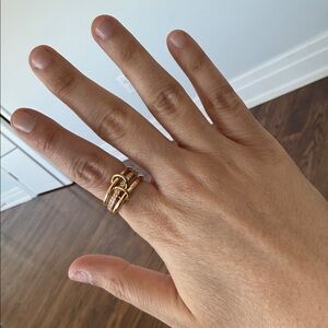 Gold and Silver Triple Ring Keychain